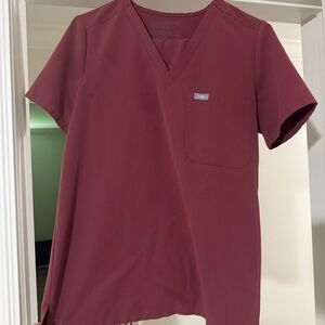 Figs Red Short Sleeve Boxy Tee